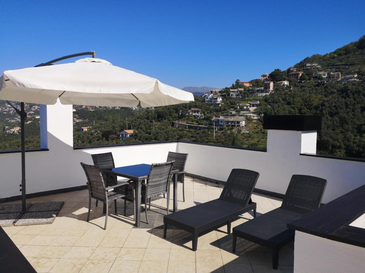 La Vivagna - Casa Vista Mare Tra Gli Ulivi Villa Leivi Bagian luar foto