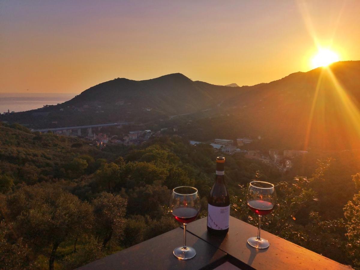 La Vivagna - Casa Vista Mare Tra Gli Ulivi Villa Leivi Bagian luar foto