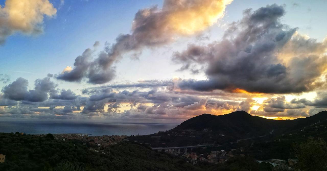 La Vivagna - Casa Vista Mare Tra Gli Ulivi Villa Leivi Bagian luar foto